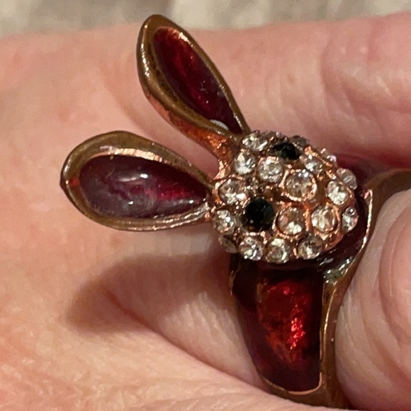 80’s Vintage Bunny Ring size 6 - Picture 2 of 8